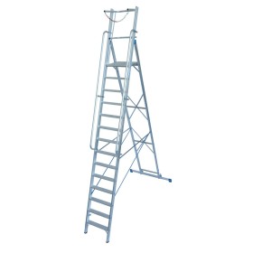 Stabilo Stufen-Stehleiter mit großer Plattform und Sicherheitsbügel 14 Stufen Stabilo Stufen-Stehleiter mit großer Plattform und Sicherheitsbügel 14 Stufen