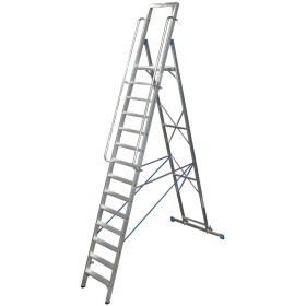 Stabilo Stufen-Stehleiter mit großer Standplattform 14 Stufen Stabilo Stufen-Stehleiter mit großer Standplattform 14 Stufen