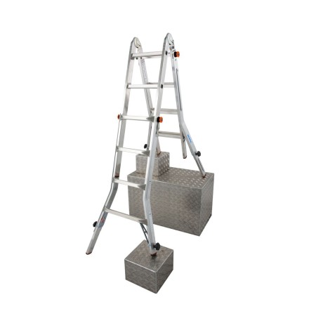 TeleVario Sprossen-Gelenk-Teleskopleiter mit 4 Holmverlängerungen 4 x 4 Sprossen