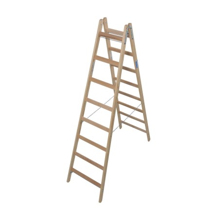 Sprossen-Doppelleiter (Holz) 2x8 Sprossen