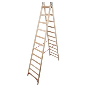 Sprossen-Doppelleiter (Holz) 2x12 Sprossen