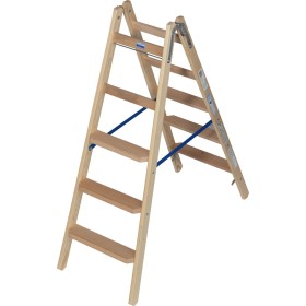 Holz Stufen/Sprossen Doppelleiter 2x5 Stufen Holz Stufen/Sprossen Doppelleiter 2x5 Stufen