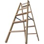Holz Stufen/Sprossen Doppelleiter 2x5 Stufen
