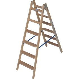 Holz Stufen/Sprossen Doppelleiter 2x6 Stufen Holz Stufen/Sprossen Doppelleiter 2x6 Stufen