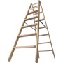 Holz Stufen/Sprossen Doppelleiter 2x7 Stufen