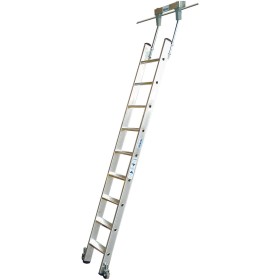 Stufen-RegalLeiter für Rundrohr-Schienenanlage, 9 Stufen Stufen-RegalLeiter für Rundrohr-Schienenanlage, 9 Stufen