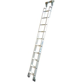 Stufen-RegalLeiter für Rundrohr-Schienenanlage, 10 Stufen Stufen-RegalLeiter für Rundrohr-Schienenanlage, 10 Stufen