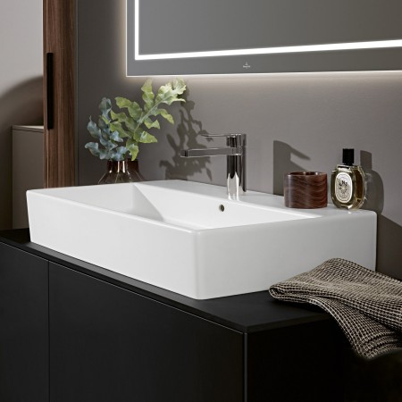 Villeroy & Boch Memento 2.0 Waschtisch 80 cm mit 1 Hahnloch, mit Überlauf