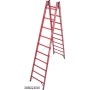 Vollkunststoff Sprossen-DoppelLeiter, 2x12 Sprossen