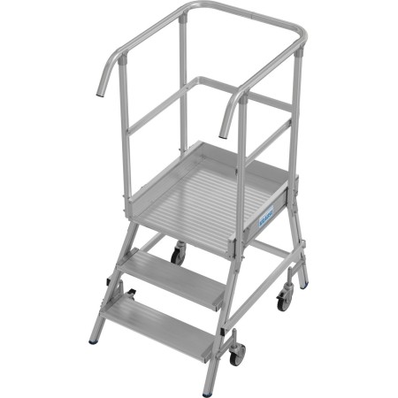 STABILO PodestLeiter fahrbar, einseitig begehbar, 3 Stufen inklusive Plattform