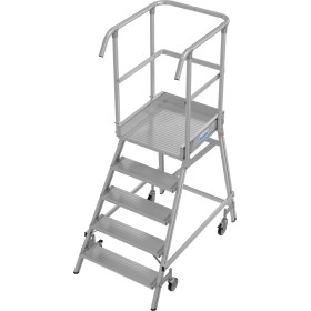 STABILO PodestLeiter fahrbar, einseitig begehbar, 5 Stufen inklusive Plattform STABILO PodestLeiter fahrbar, einseitig begehbar, 5 Stufen inklusive Plattform