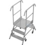Stabilo Podestleiter fahrbar, beidseitig begehbar, 2 x 3 Sprossen inklusive Plattform