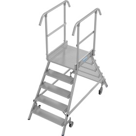 Stabilo Podestleiter fahrbar, beidseitig begehbar, 2 x 5 Stufen inklusive Plattform Stabilo Podestleiter fahrbar, beidseitig begehbar, 2 x 5 Stufen inklusive Plattform