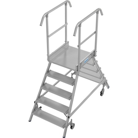 Stabilo Podestleiter fahrbar, beidseitig begehbar, 2 x 5 Stufen inklusive Plattform