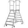 Stabilo Podestleiter fahrbar, beidseitig begehbar, 2 x 6 Stufen inklusive Plattform