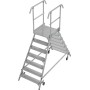 Stabilo Podestleiter fahrbar, beidseitig begehbar, 2 x 7 Sprossen inklusive Plattform