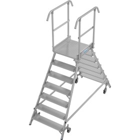Stabilo Podestleiter fahrbar, beidseitig begehbar, 2 x 7 Sprossen inklusive Plattform Stabilo Podestleiter fahrbar, beidseitig begehbar, 2 x 7 Sprossen inklusive Plattform