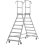 Stabilo Podestleiter fahrbar, beidseitig begehbar, 2 x 8 Stufen inklusive Plattform