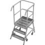 Stabilo Podestleiter fahrbar, einseitig begehbar,  Profilrost mit R13-Stufen, 3 Stufen