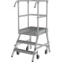 Stabilo Podestleiter fahrbar, einseitig begehbar,  Profilrost mit R13-Stufen, 3 Stufen