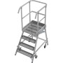 Stabilo Podestleiter fahrbar, einseitig begehbar,  Profilrost mit R13-Stufen, 4 Stufen