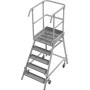 Stabilo Podestleiter fahrbar, einseitig begehbar,  Profilrost mit R13-Stufen, 5 Stufen