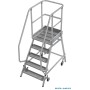 Stabilo Podestleiter fahrbar, einseitig begehbar,  Profilrost mit R13-Stufen, 5 Stufen