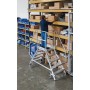 Stabilo Podestleiter fahrbar, beidseitig begehbar,  Profilrost mit R13-Stufen, 2 x 6 Stufen