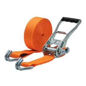 Zurrgurt 4000kg 2-teilig 50mm – 8 m mit Druckratsche und Doppelspitzhaken – 2000daN Orange Zurrgurt 4000kg 2-teilig 50mm – 8 m mit Druckratsche und Doppelspitzhaken – 2000daN Orange