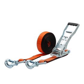 Zurrgurt 5000kg 2-teilig 50mm – 8 m mit Langarm-Druckratsche und Sicherungszurrhaken – 2500daN abriebfest Zurrgurt 5000kg 2-teilig 50mm – 8 m mit Langarm-Druckratsche und Sicherungszurrhaken – 2500daN abriebfest