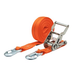 Zurrgurt 2000kg 2-teilig 35mm – 6 m mit Druckratsche und Sicherungszurrhaken – 1000daN Orange Zurrgurt 2000kg 2-teilig 35mm – 6 m mit Druckratsche und Sicherungszurrhaken – 1000daN Orange
