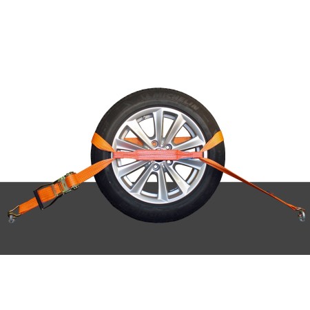 Radsicherungsgurt 3-teilig 50 mm – 3.25 m – Fahrzeuge bis 4500kg – LC 2000 daN