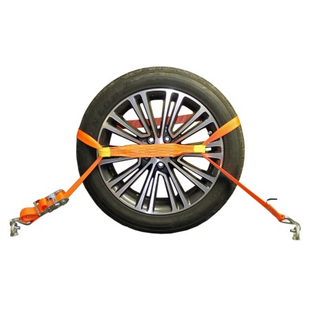 Radsicherungsgurt 3-teilig 35 mm – 3 m – Fahrzeuge bis 4000kg – LC 2000 daN