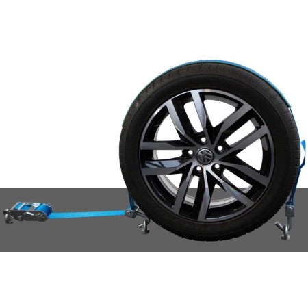 Radsicherungsgurt 2-teilig 3-Punkt 50 mm – Fahrzeuge bis 5000kg – LC 5000 daN