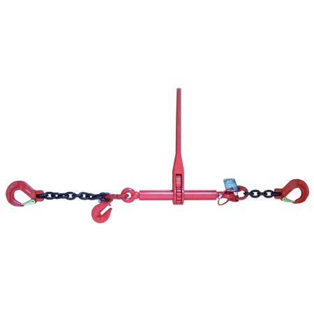 Zurrkette 10 mm – 1-teilig – LC 6300 daN – Güteklasse 8 – mit Ratschenlastspanner & Sicherungshaken