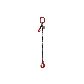 Kettengehänge 1-Strang mit Kettenkürzer – 5300 kg – Nenndicke 13mm – Güteklasse 8 – mit Gabelkopfhaken & Schmiedefalle Kettengehänge 1-Strang mit Kettenkürzer – 5300 kg – Nenndicke 13mm – Güteklasse 8 – mit Gabelkopfhaken & Schmiedefalle