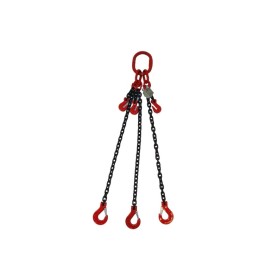 Kettengehänge 3-Strang mit Kettenkürzer – 11'200 kg – Nenndicke 13mm – Güteklasse 8 – mit Gabelkopfhaken & Schmiedefalle Kettengehänge 3-Strang mit Kettenkürzer – 11'200 kg – Nenndicke 13mm – Güteklasse 8 – mit Gabelkopfhaken & Schmiedefalle