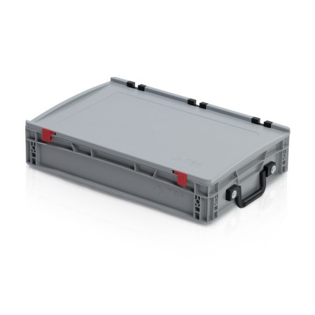 Eurobehälter mit Deckel mit 2 Koffergriffe an der kurzen Seite