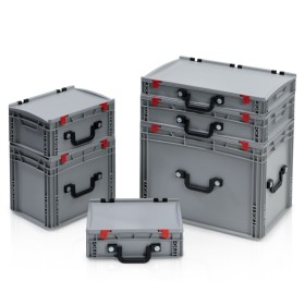 Eurobehälter mit Deckel mit 2 Koffergriffe an der langen Seite