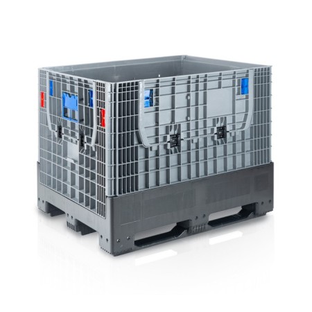 Klappbare Bigbox 120 x 100 x 97.5 cm 3 Kufen - 2x Beladeöffnung