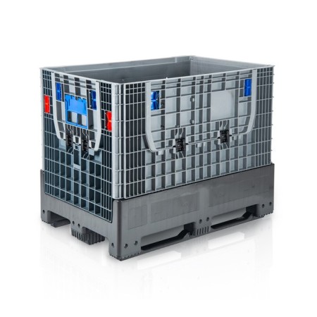 Klappbare Bigbox 120 x 80 x 95 cm 3 Kufen - 2x Beladeöffnung