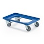 Transportroller 2 lenkbare + 2 feste Rollen mit Bremse 60 x 40 cm