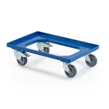 Transportroller 2 lenkbare + 2 feste Rollen mit Bremse 60 x 40 cm