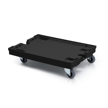 Transportroller 80 x 60 cm schwarz 4 lenkbare Gummirollen