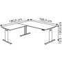 Sitz-Steh Eck-Schreibtisch Move 3, elektrisch höhenverstellbar, 72-120cm (H), 180x80cm