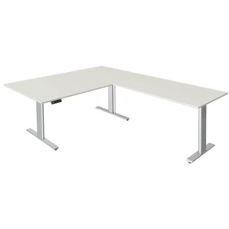 Sitz-Steh Eck-Schreibtisch Move 3, elektrisch höhenverstellbar, 72-120cm (H), 200x100cm