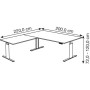 Sitz-Steh Eck-Schreibtisch Move 3, elektrisch höhenverstellbar, 72-120cm (H), 200x100cm