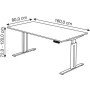 Sitz-Steh-Schreibtisch Move 3 elegant, elektrisch höhenverstellbar, 72-120cm (H), 160x80cm