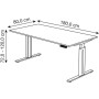 Sitz-Steh-Schreibtisch Move 3 elegant, elektrisch höhenverstellbar, 72-120cm (H), 180x80cm