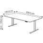 Sitz-Steh-Schreibtisch Move 3 elegant, elektrisch höhenverstellbar, 72-120cm (H), 200x100cm